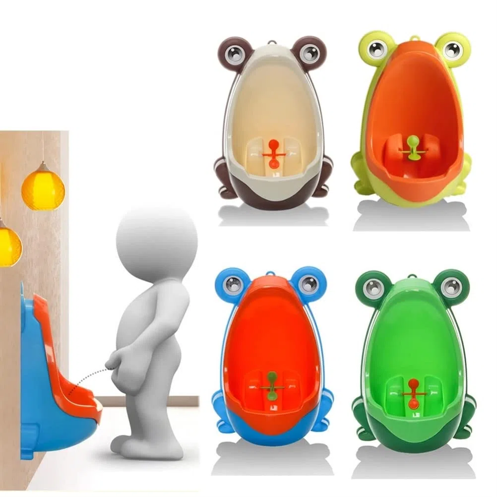 Rana Pee Training Lindo Orinal de Dibujos Animados Ranas Orinal de Entrenamiento para Niños con Ventosa de Dibujos Animados con Punto de Destino Divertido