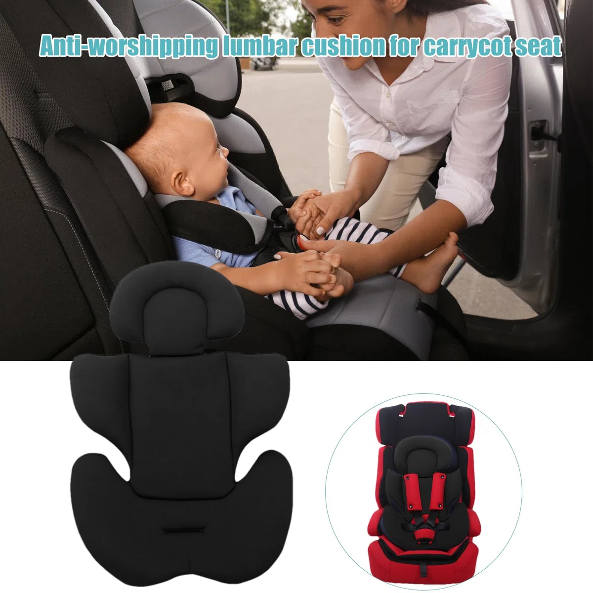 Cojín para Cochecito Bebé, Reductor De Asiento para Bebé Recién Nacido, Almohada De Apoyo Y Transpirable para Soporte De Cabeza, Cuerpo Y Cuello