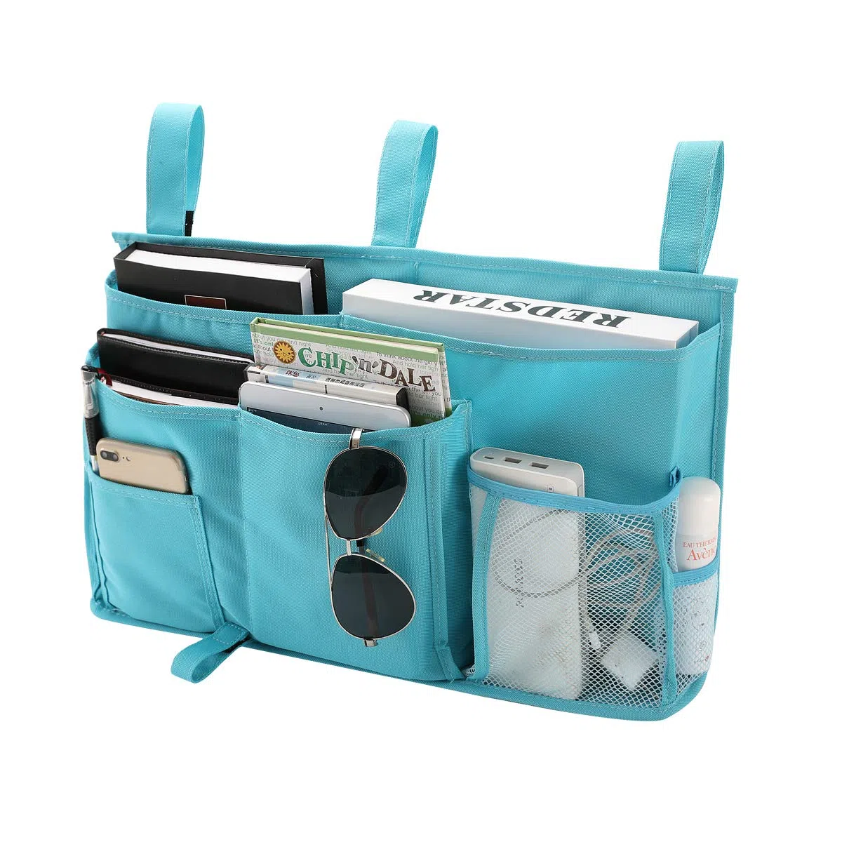 Bseash Organizador para Literas, Bolsa de Almacenaje Colgante para Literas, 8 Bolsillos, para Dormitorios Universitarios, Cama de Hospital, Barandillas de Cama de Bebé, Tela Oxford 600D