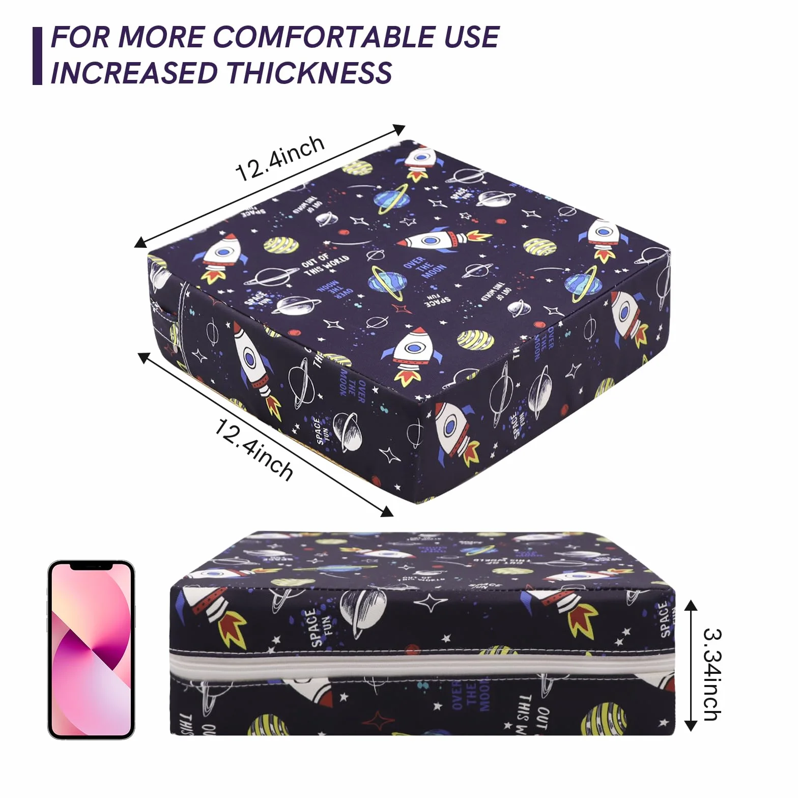 Elevador Silla para Niños Comer, Impermeable Fuerte Soporte Portátil Alzador Silla para Niños Comer, Fácil de limpiar Cojín Ajustable del Asiento Elevador