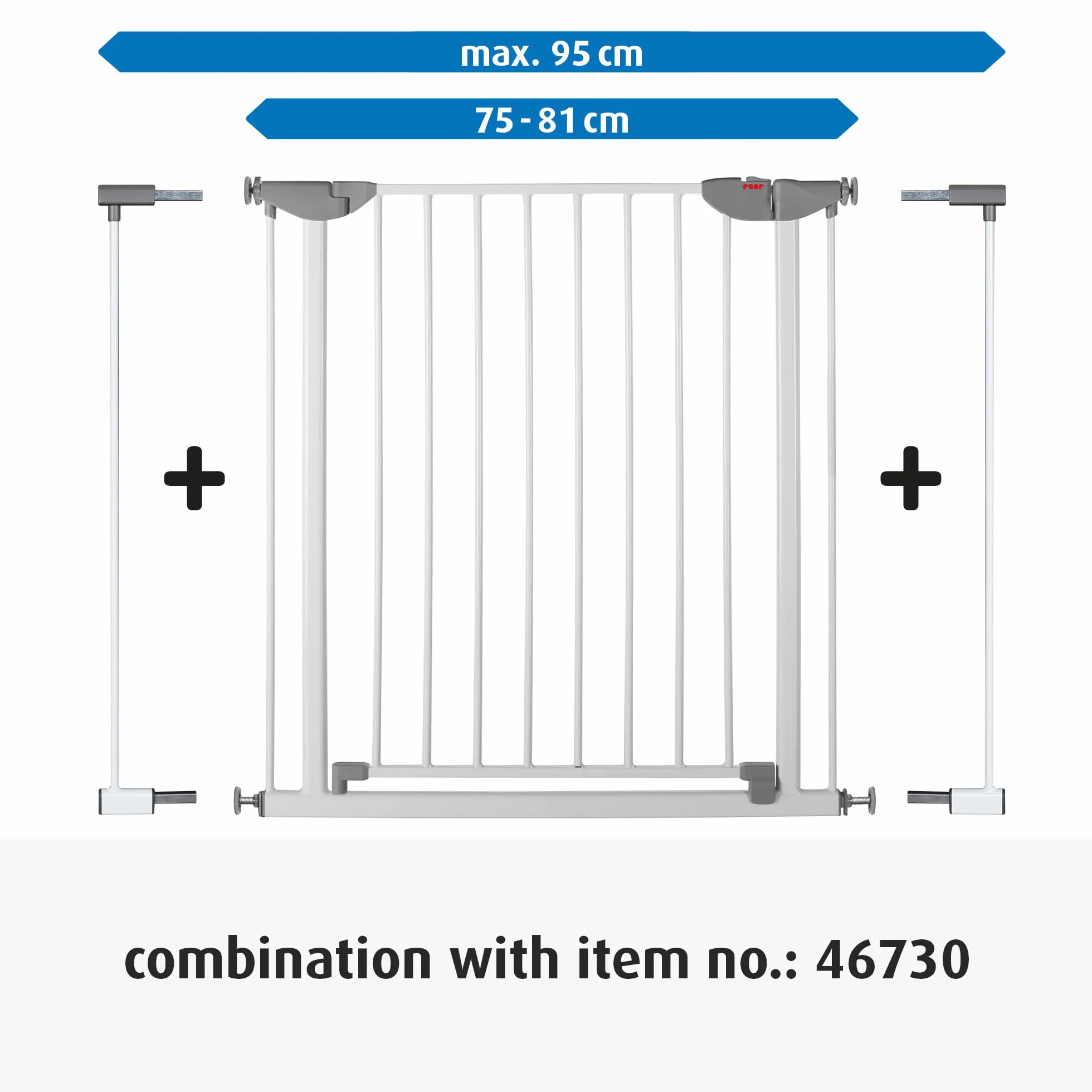 Reer extensión 7 cm para barrera de seguridad klemmgitter gris/color blanco