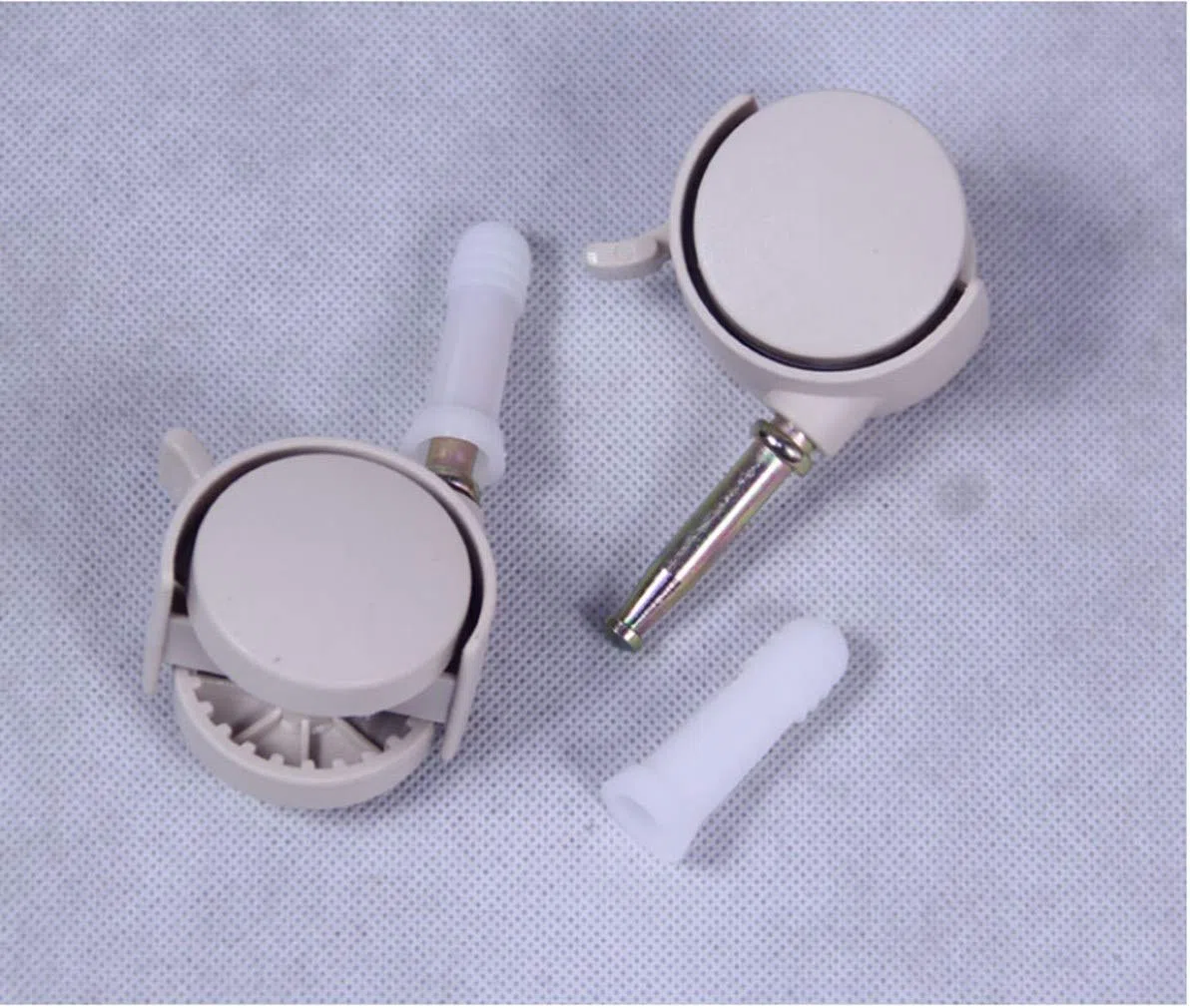 Muebles de Nailon para Cuna,Ruedas giratorias silenciosas con Frenos,diseño de Ruedas Dobles,Ruedas de Repuesto,Varilla de Montaje de 7,4 mm,con Manguito de Montaje,para Cama de niños con ca