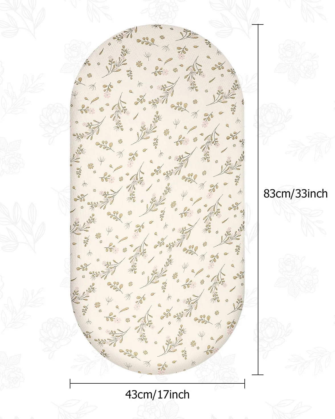 Sabanas Ajustables para Bebe Juego,3 Piezas 100% Cotone Mussola Juego de Sábanas Bajeras con Bordes Elásticos para Bebé Bajera para Cama Ovalada Reloj de Arena y Colchón Rectangular 83 X 43 CM