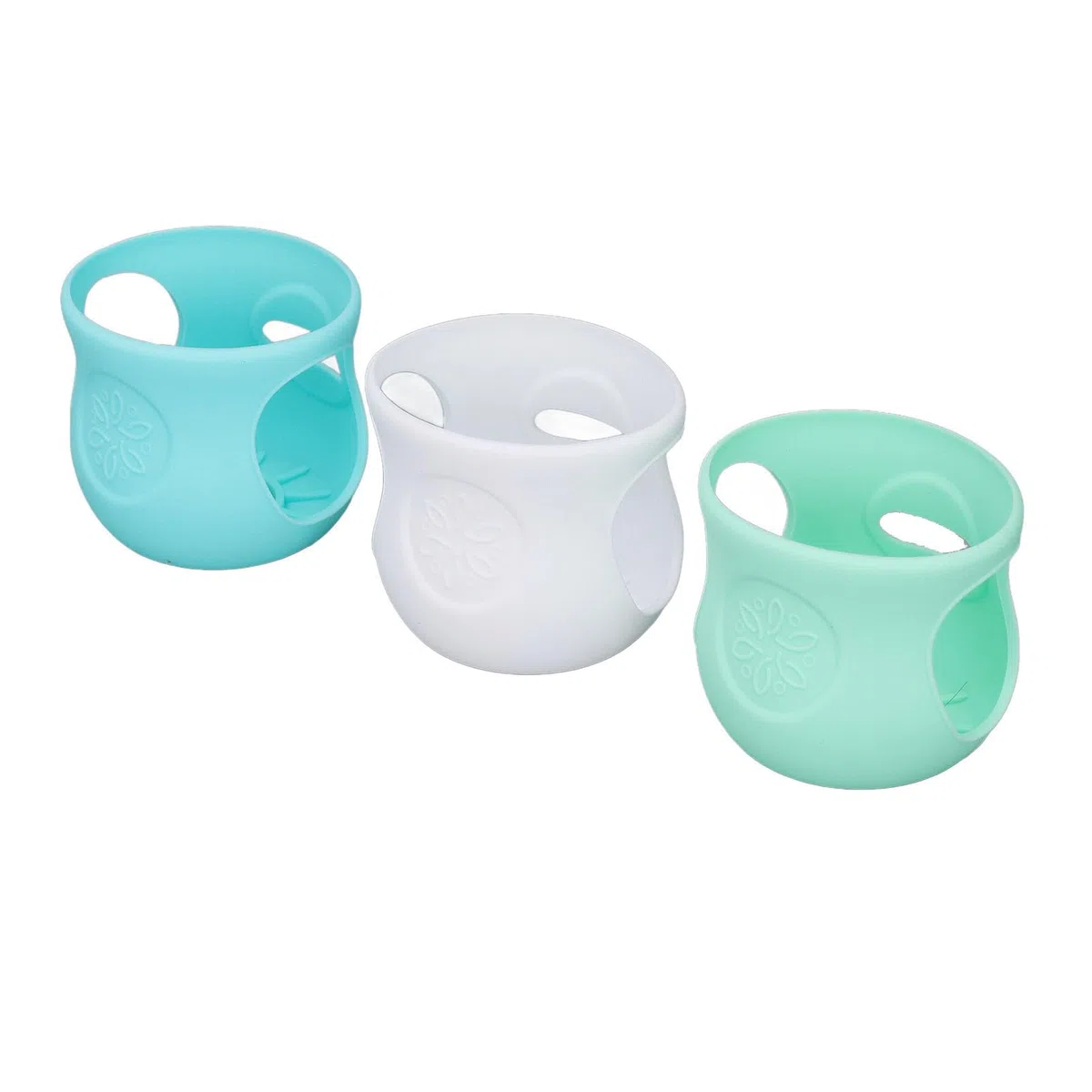 3 Fundas de Silicona para Biberones de 4 Onzas, Antiescaldaduras, Funda para Biberones de Vidrio para Uso Domstico o de Viaje (Blanco+Verde claro+Verde oscuro