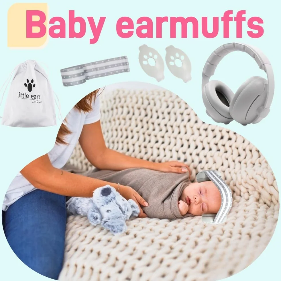 2 en 1 Protectores Auditivos para Bebés,Cascos Bebe Antiruido Protectores Auditivos,Casco Bebe Golpes,2in1 Orejeras para Bebés,Cascos Antiruido para Bebe,Protección Auditiva Bebé Auriculares