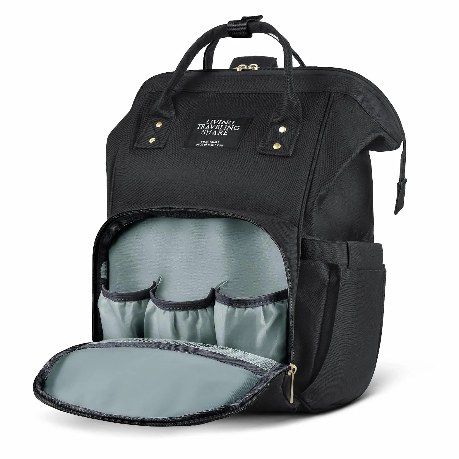 Vicloon Mochilas para Pañales, Bolso del Bebé Mamá, Mochilas de Pañales para Bebé con Bolsa de Biberones, Gran Capacidad Mochila de Cambio Bolsa para Pañales para Mamá y Papá