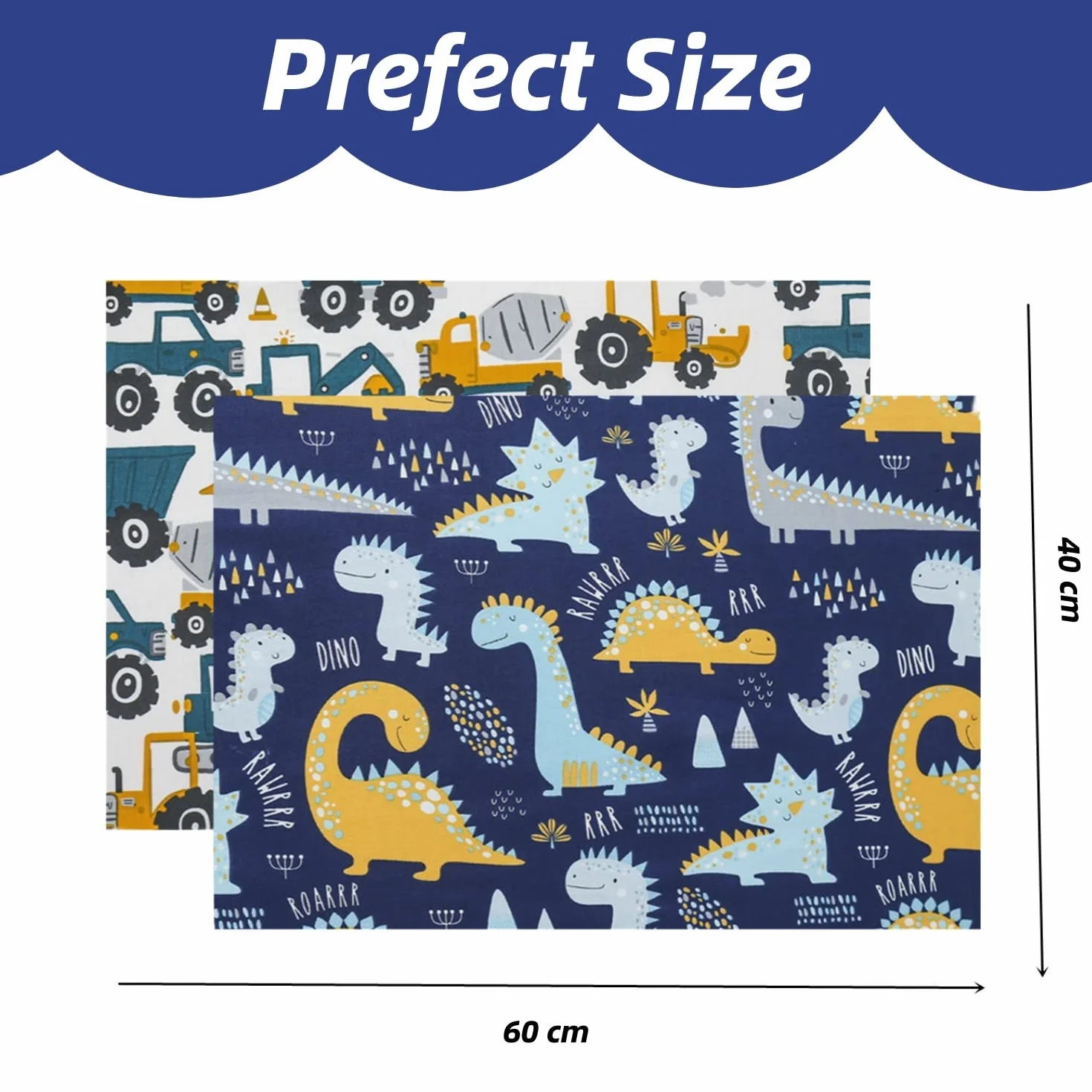 Funda de almohada infantil de 40 x 60 cm, 2 unidades de algodón orgánico, almohada para bebé, cojín para bebé, funda de almohada con cierre de sobre