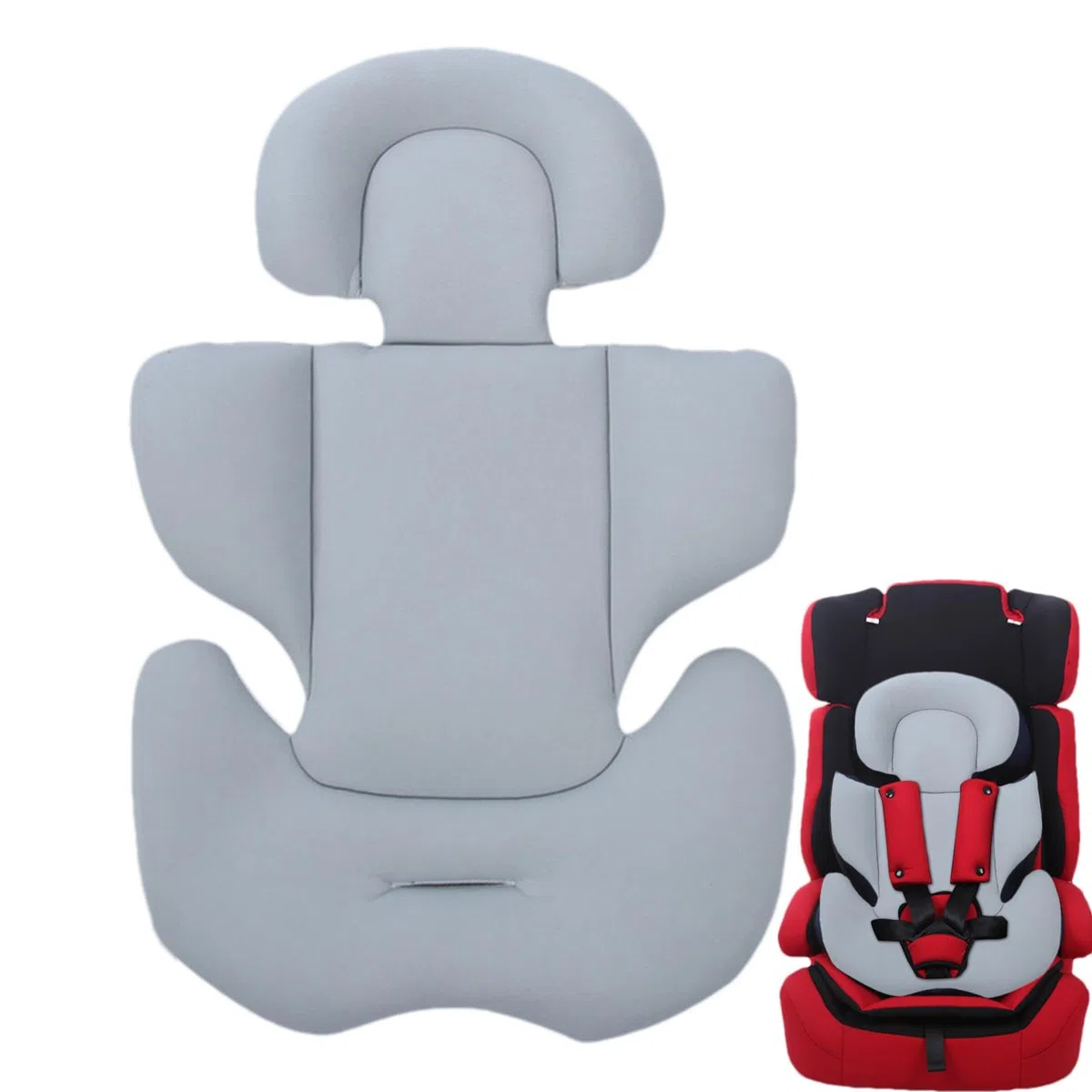 Inserto de asiento de coche para bebé, soporte para la cabeza y el cuerpo, almohadilla de inserción de asiento de cabeza y cuello, almohadilla suave para asiento de coche, funda de asiento de