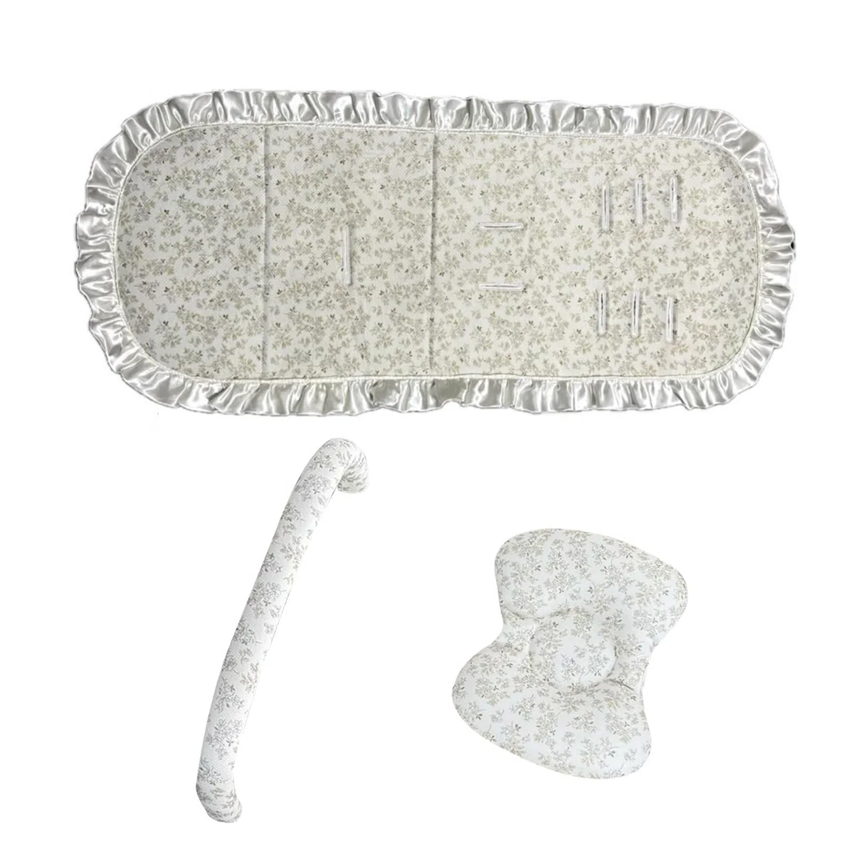 Almohadilla de refrigeración para cochecitos, tela de seda de hielo, funda para reposabrazos, alfombrilla para reposacabezas para uso diario, accesorio de viaje, protector de asiento para cochecitos
