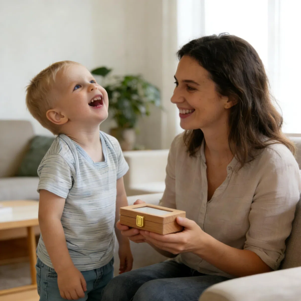 SUQ Baby Tooth Fairy Box Marco de Fotos, Caja de Almacenamiento de Dientes para Niños, Caja de Dientes de Leche para Hombres y Mujeres, Regalo de Nacimiento, Bautismo, Traje de Cumpleaños