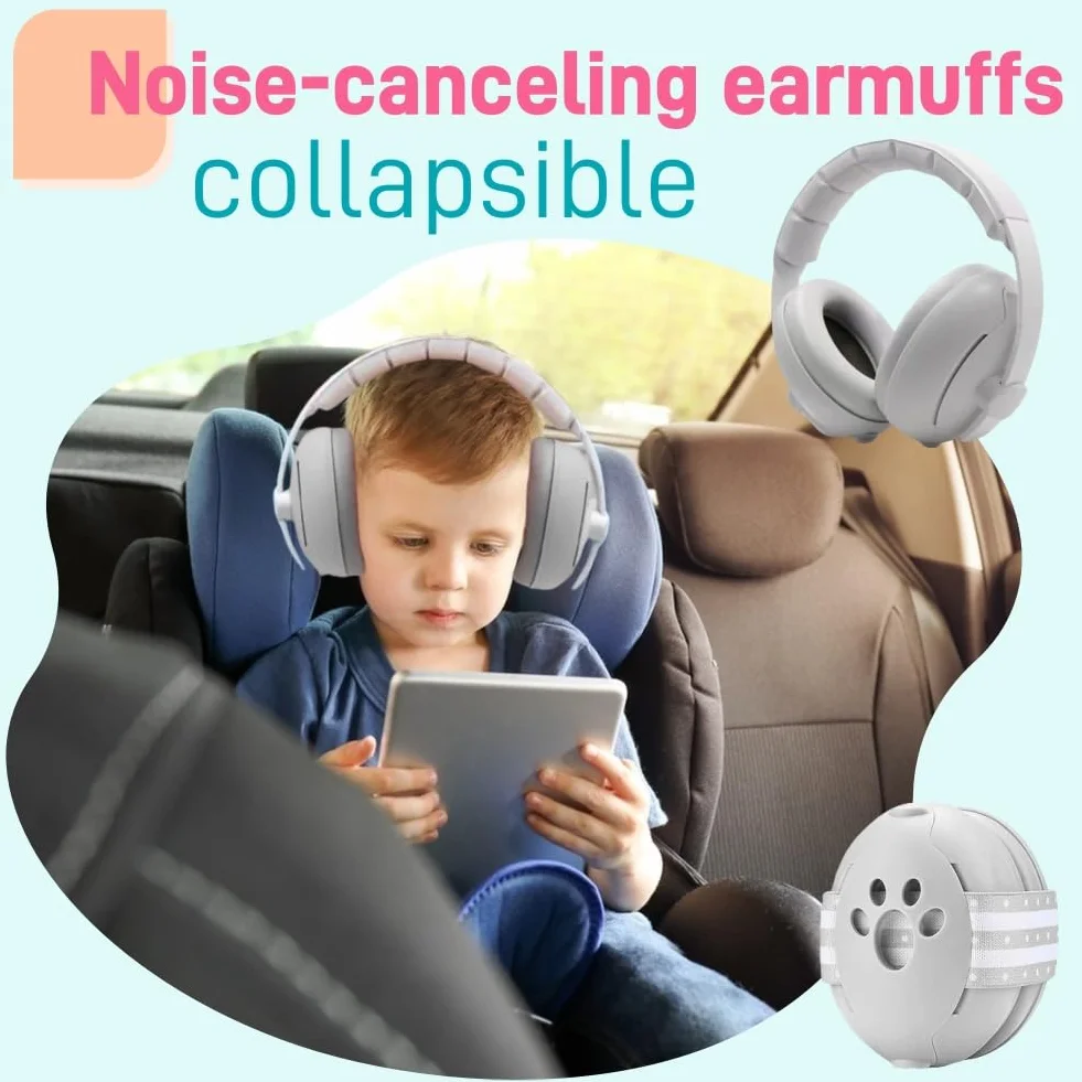 2 en 1 Protectores Auditivos para Bebés,Cascos Bebe Antiruido Protectores Auditivos,Casco Bebe Golpes,2in1 Orejeras para Bebés,Cascos Antiruido para Bebe,Protección Auditiva Bebé Auriculares