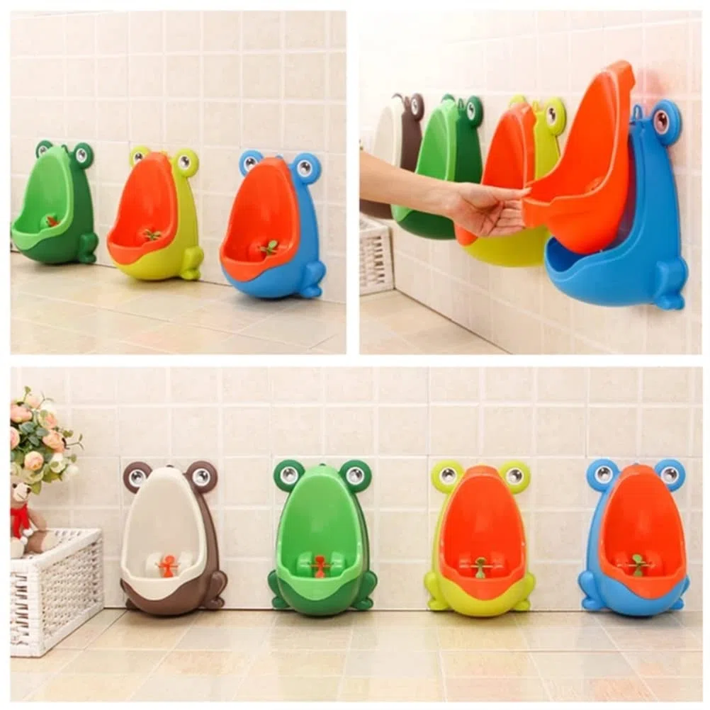 Rana Pee Training Lindo Orinal de Dibujos Animados Ranas Orinal de Entrenamiento para Niños con Ventosa de Dibujos Animados con Punto de Destino Divertido