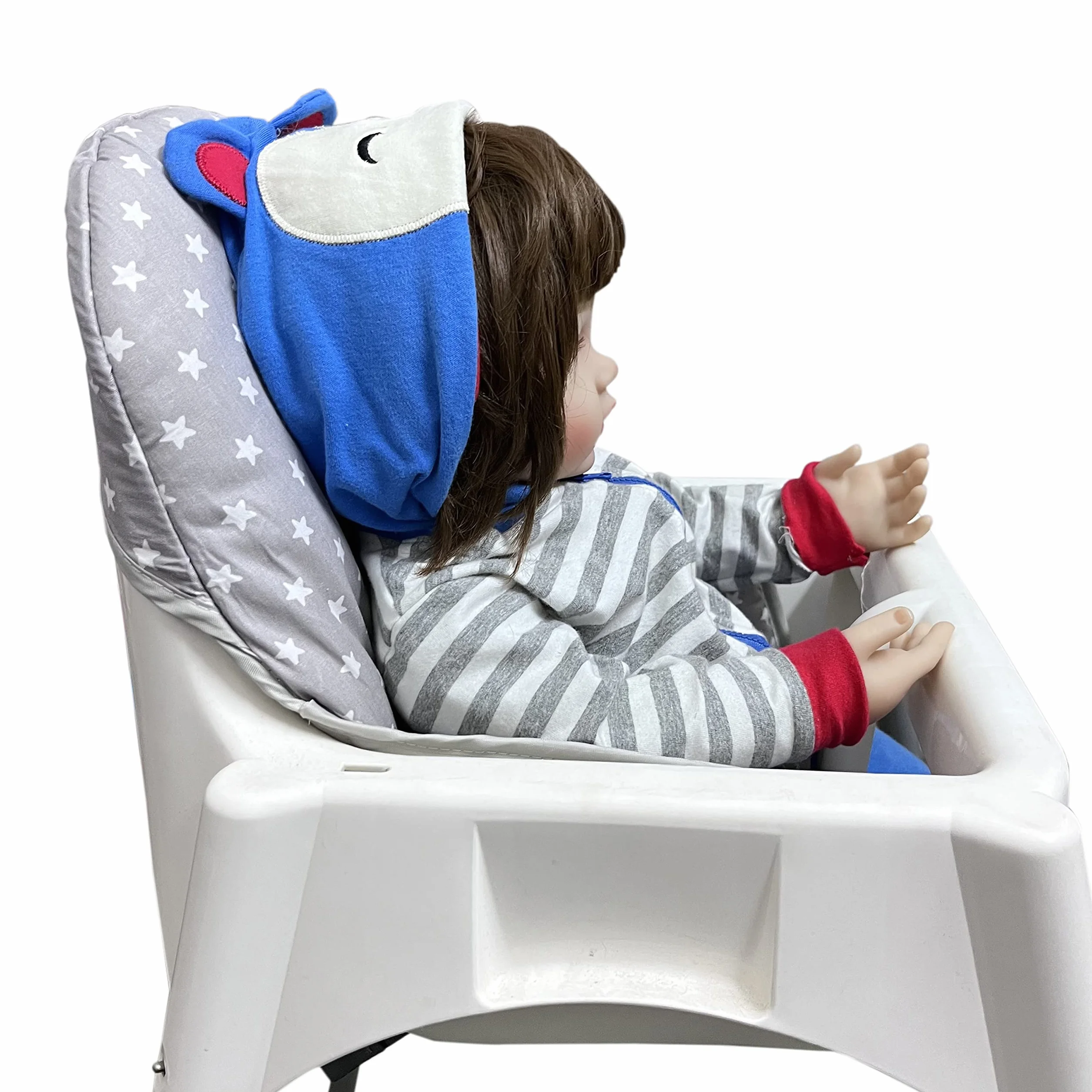 ZARPMA Fundas de asiento compatibles con trona Antilop, superficie de algodón y algodón acolchado, patrón de bosque, plegable, funda para trona (estrella gris)