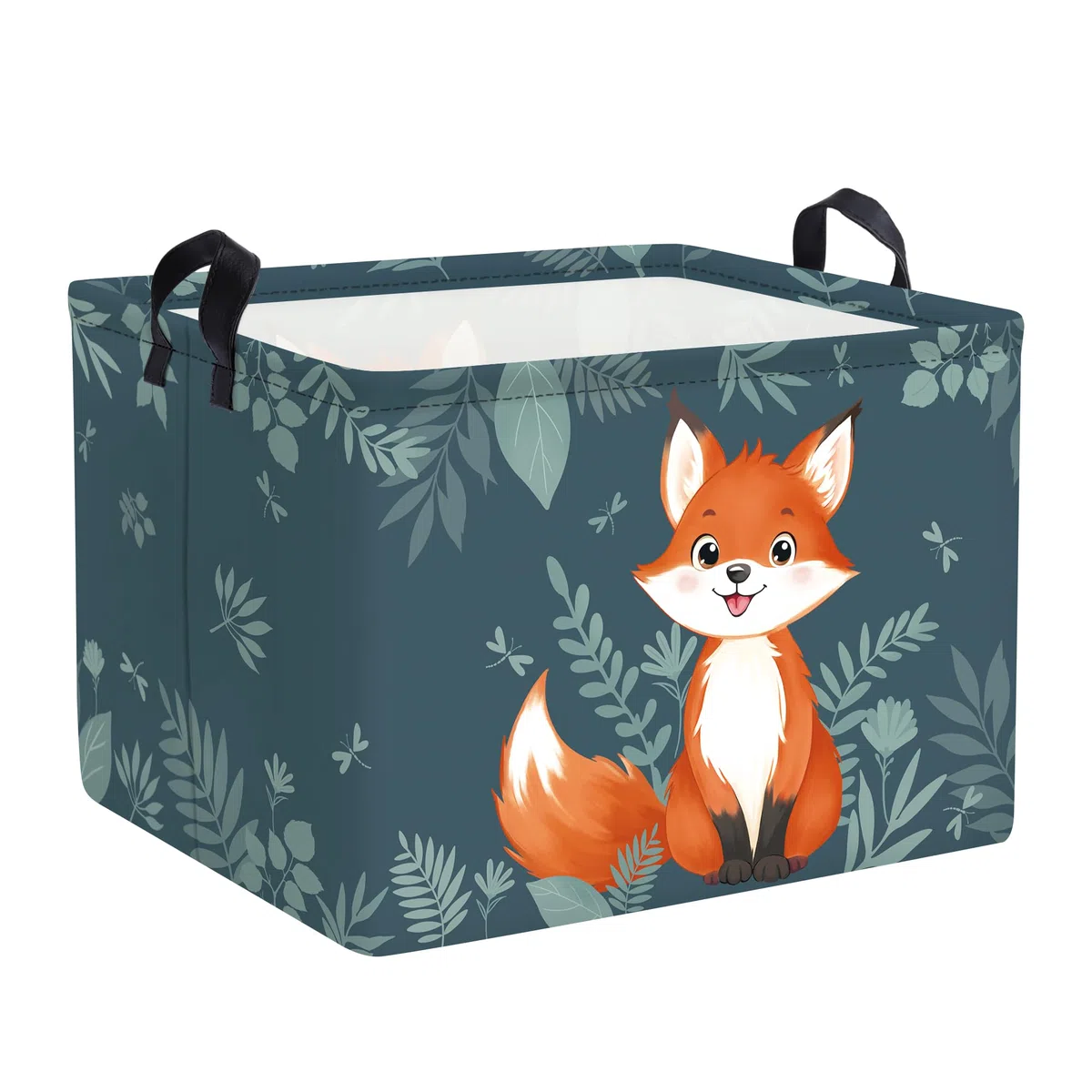 Clastyle Cestos Almacenaje Infantil Bosque Animal Cesta Ropa Sucia Plegable para Habitación Bebé Dormitorio Cajas de Almacenaje Juguetes para Chico Chica, Zorro Lindo, 40x30x30 cm
