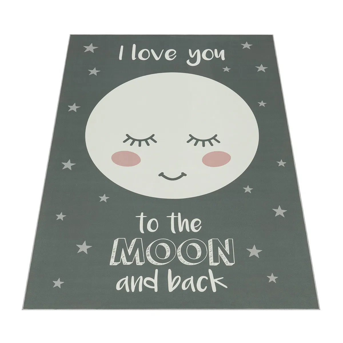 Paco Home Alfombra Infantil, Alfombra Habitación Infantil con Motivos De Estrellas, Luna Y Cuadros, tamaño:80x150 cm, Color:Gris 2