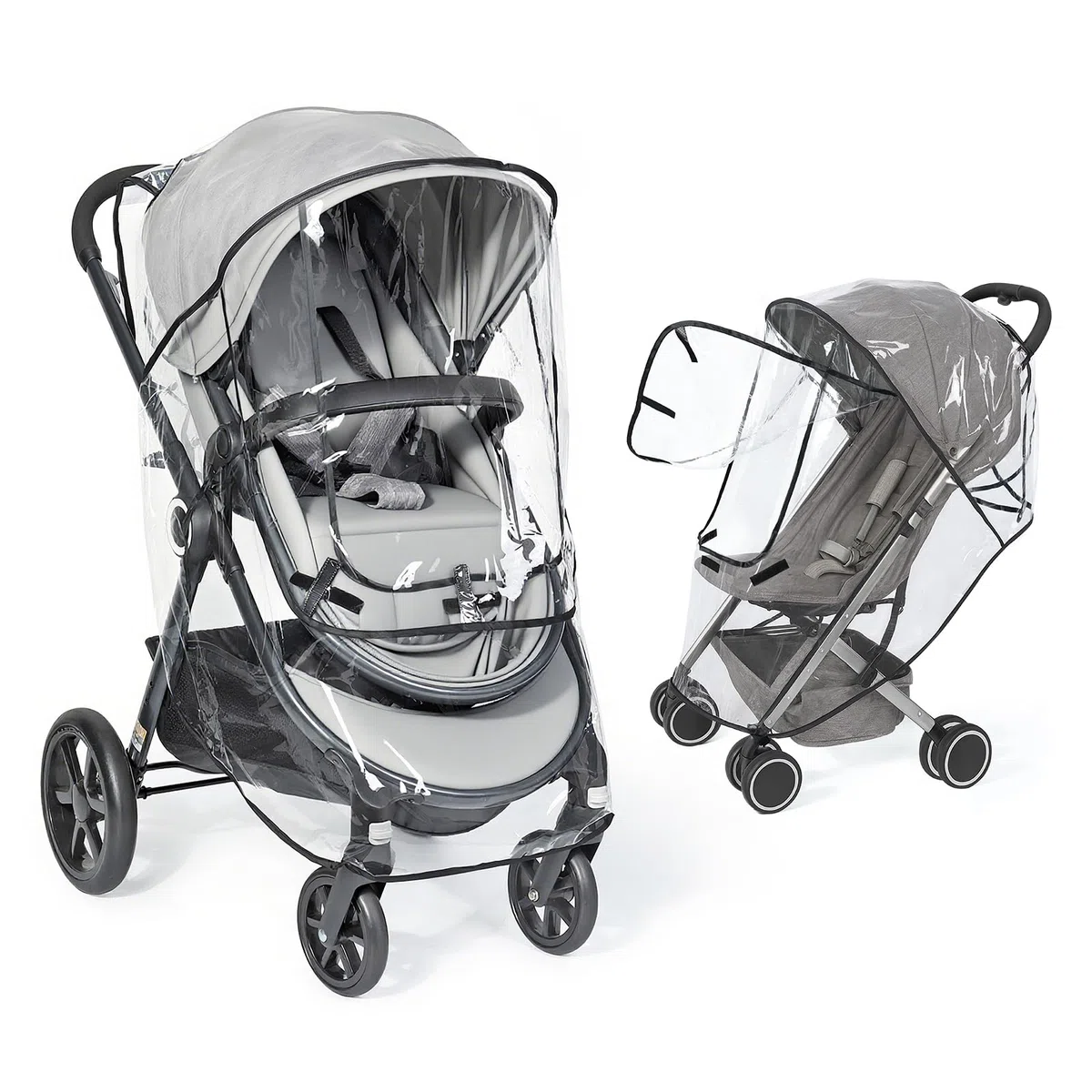 Orzbow Plastico Lluvia Silla Paseo Universal, Transpirable Protector Lluvia Carro Bebe Universal con Ventana, Burbuja Lluvia Universal Silla Paseo Plegable, Ultra Impermeable, Inodora y Duradera
