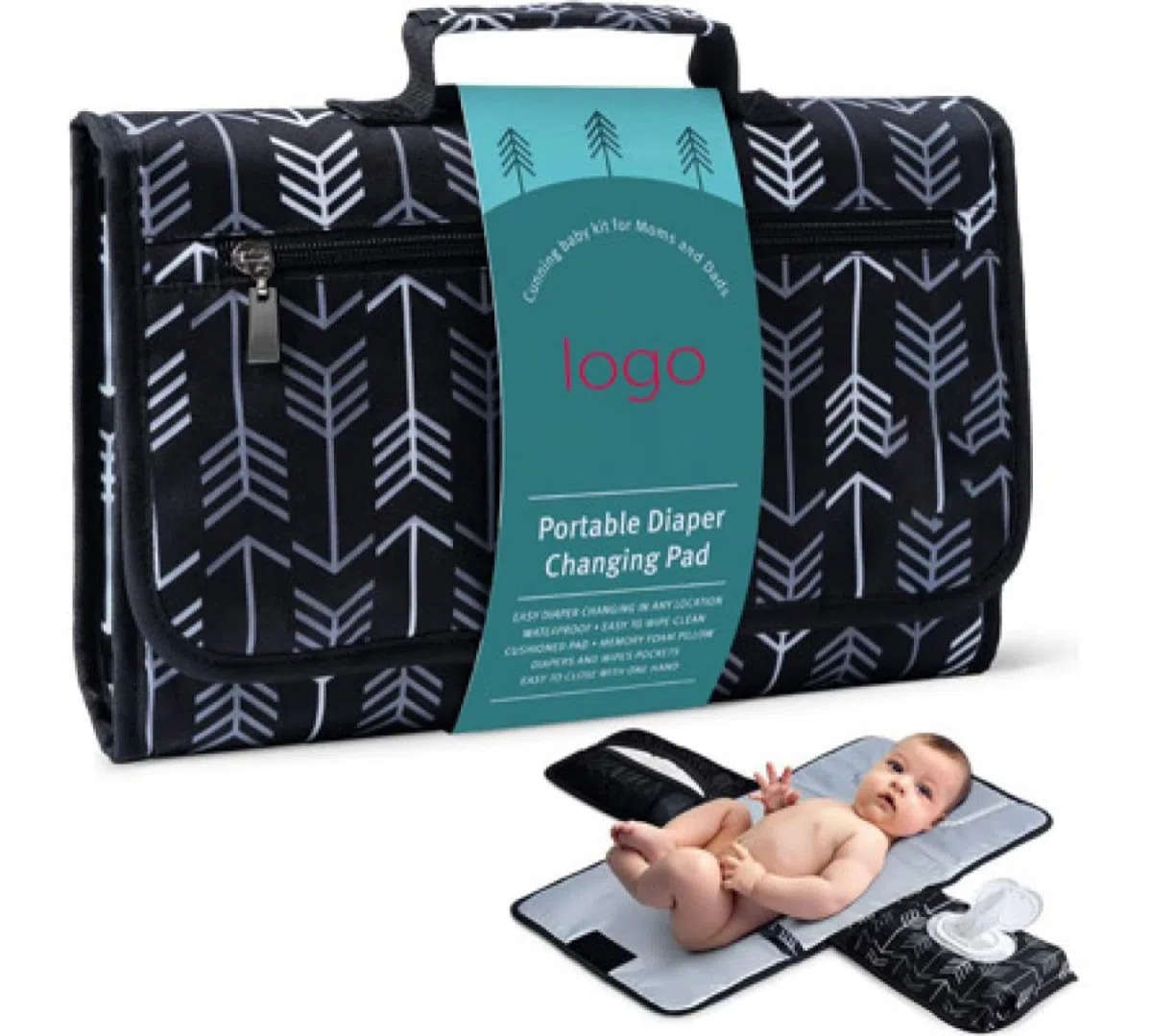 Cambiador bebe portatil impermeable - Cambiador bebe de viaje plegable acolchado que Mantiene al Bebe Cómodo y Limpio -Cambiador plegable impermeable ideal como regalo para recién nacido.
