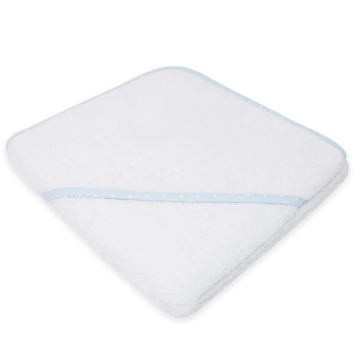 Duffi Baby - Toalla bebe recien nacido. Capa de baño Bebe 100% Algodón Para Bordar. Toalla Baño con capucha Infantil 80 x 80 cm. Super Suave Absorbente Ligera. Niños y niñas Color Blanco Azul. 1196-12