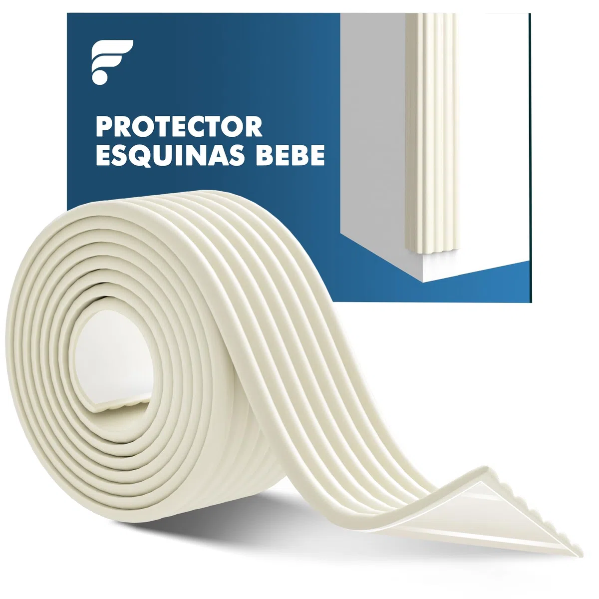 shinfly Multiusos Protector Espuma, 5mx8cmx8mm Autoadhesivo Protector Pared Cama niños, Espuma Ancha Suave Gruesa Rollo para Superficie Dura & Bordes, Protección de Bordes para Ancianos Blanco Lana