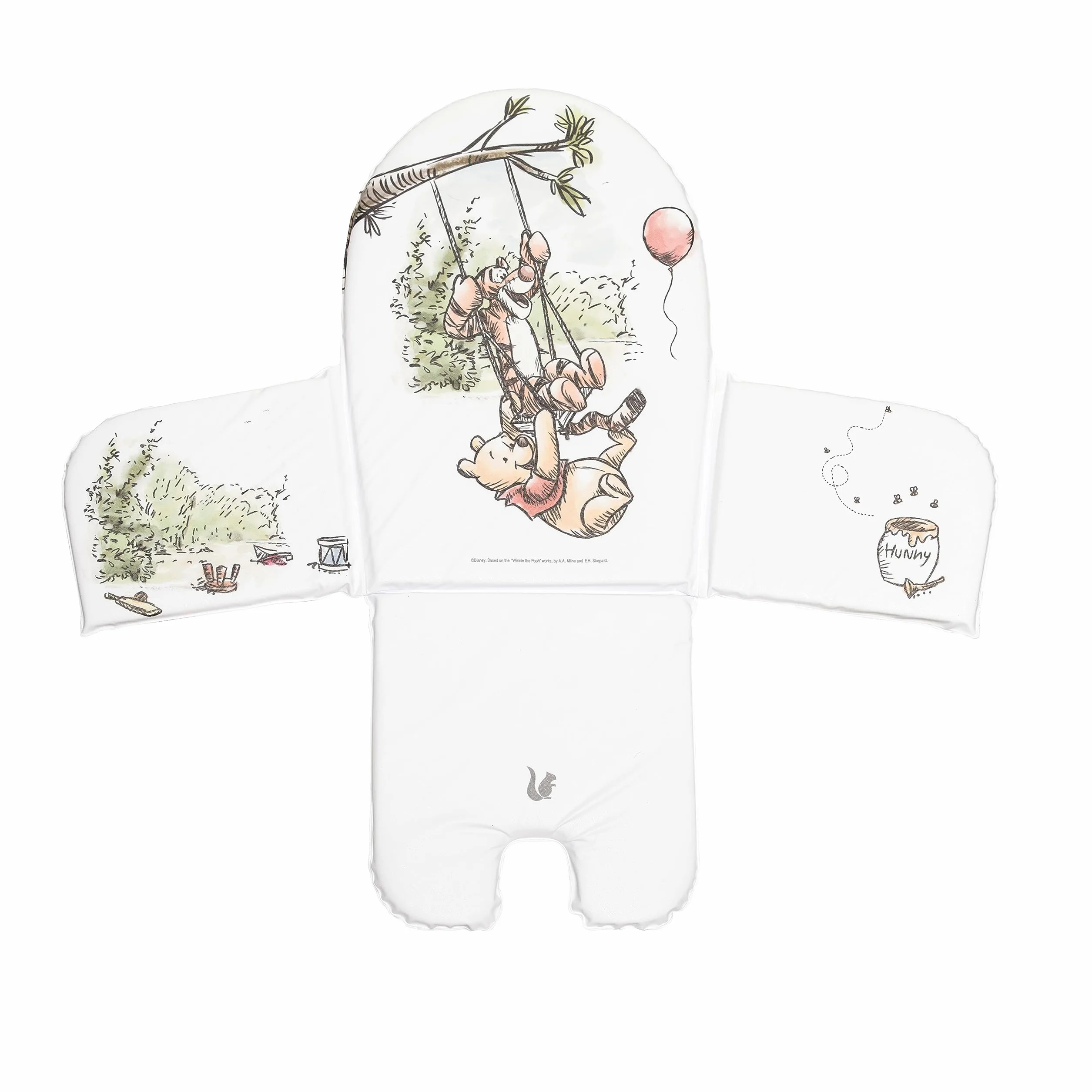 keeeper Cojín para trona Winnie the Pooh, Uso universal para tronas, Con cierre de velcro, Lena, Blanco