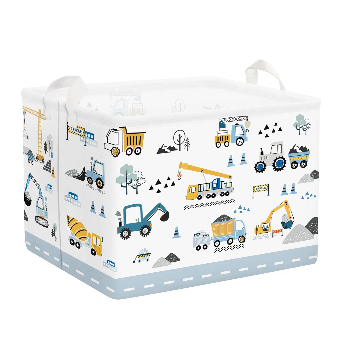 Grande Cesta Ropa Sucia Coches de Dibujos Animados Plegable Cestos Almacenaje Ropa Juguetes para Padres,Grúa,36L