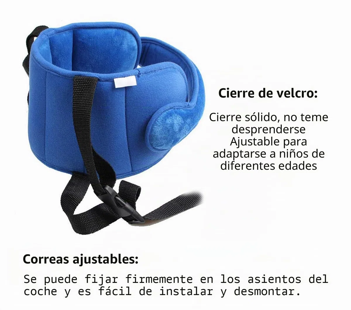 LATRAT - Cinturón de ayuda para la cabeza para asiento de coche infantil, reposacabezas ajustable para asiento de seguridad infantil, cómodo cuña cuello almohada cabeza fijación Holder repositorio