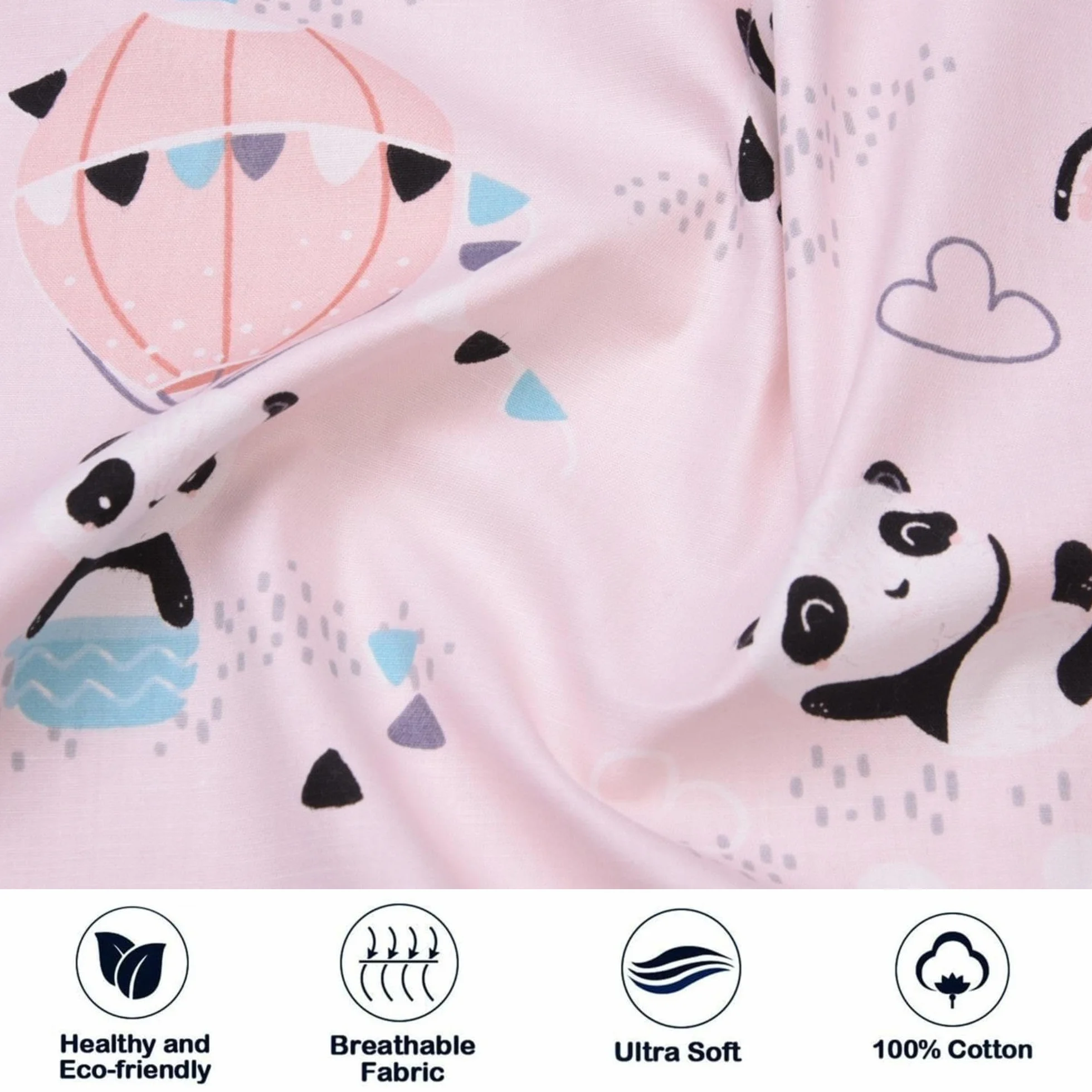 Juego de 2 fundas de almohada para niños, 100 % algodón, 40 x 60 cm, funda de almohada suave y transpirable, para niños y niñas, funda de almohada de bebé con sobre