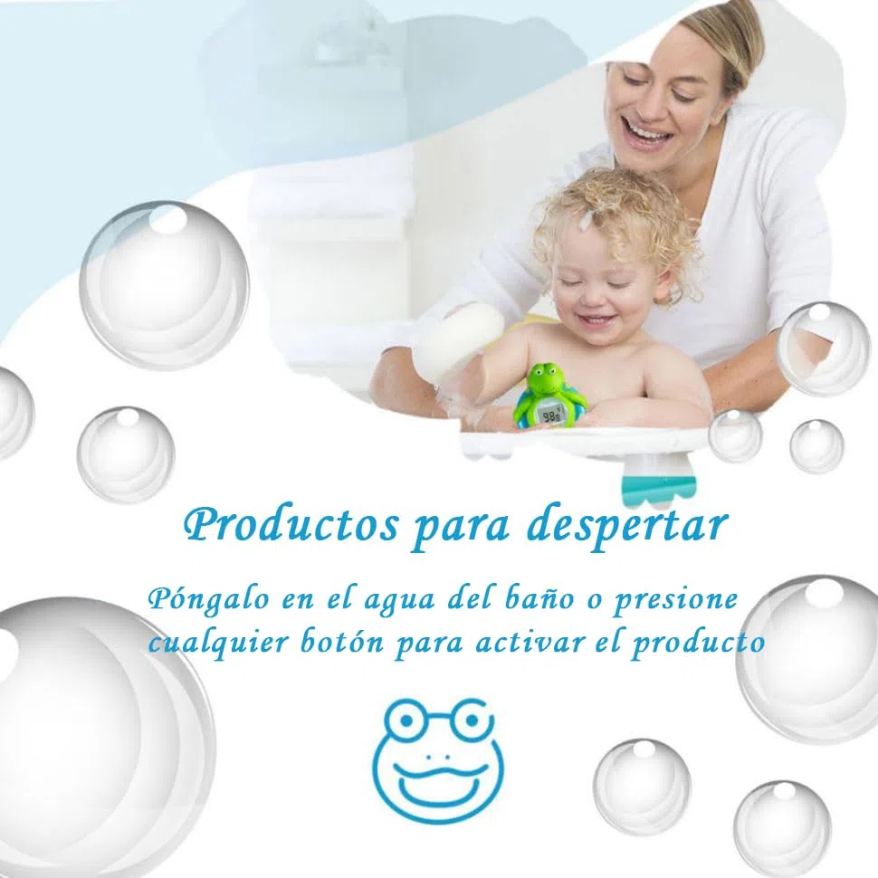 Termómetro de baño para bebés Doli Yearning, juguete de baño flotante para niños pequeños, termómetro de bañera, en grados Fahrenheit y Celsius - Rana azul