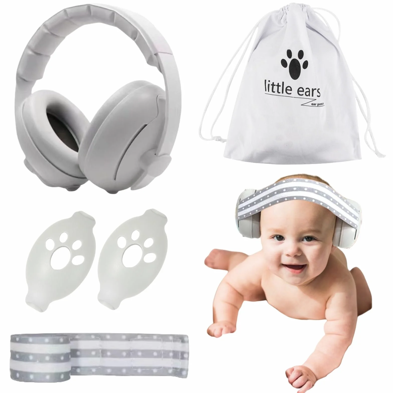 2 en 1 Protectores Auditivos para Bebés,Cascos Bebe Antiruido Protectores Auditivos,Casco Bebe Golpes,2in1 Orejeras para Bebés,Cascos Antiruido para Bebe,Protección Auditiva Bebé Auriculares