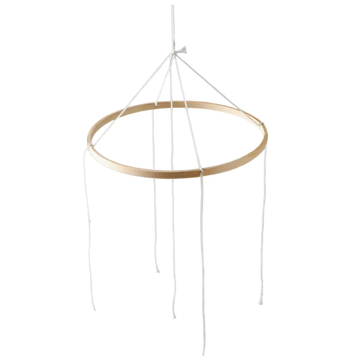 Estructura Móvil de Bambú para Cuna Infantil Marco de Madera para Manualidades Colgantes Soporte Resistente para Campanillas Y Adornos Accesorios Arte, 23 Cm 4 Agujeros, Individual
