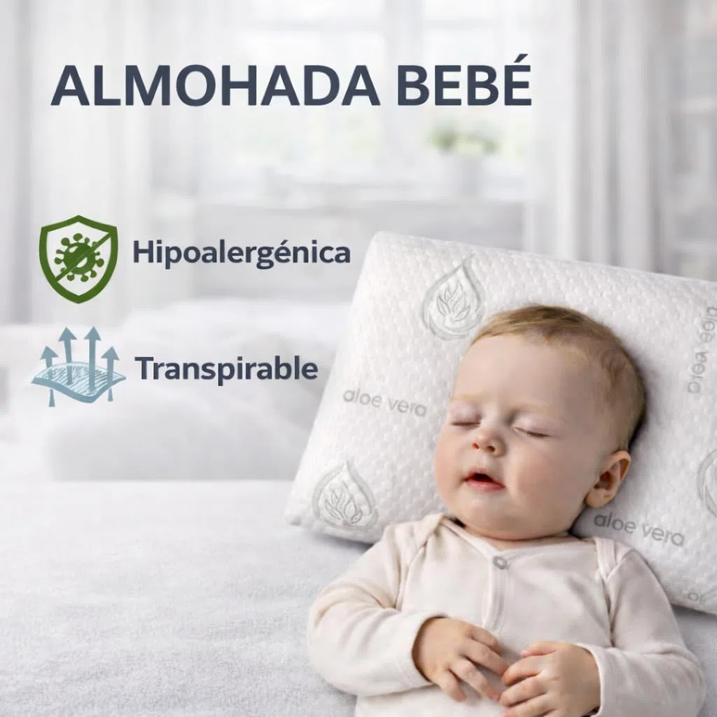 Dear Friend | Almohada Bebe plagiocefalia 49x27 Viscoelástica ergonómica y Transpirable – Almohada Bebe 0-3 Años plagiocefalia con Doble Funda y Apoyo Infantil