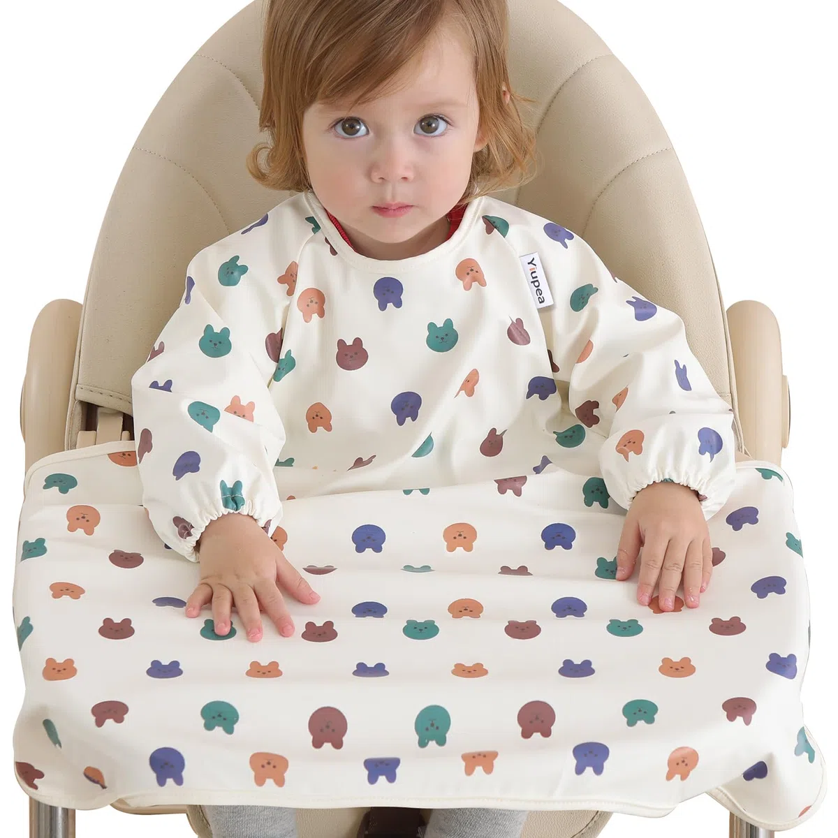 Babero con Mangas Largas para 6 a 24 Meses, Impermeable, Fácil de Limpiar y Lavable a Máquina, Material PU Suave &BLW