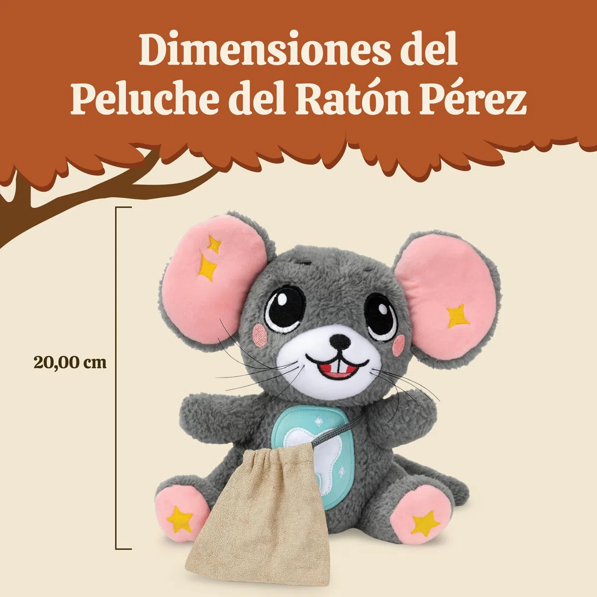 Perez&Fairy Puerta Ratoncito Perez que se Abre | Con Vinilo de Pared, Escalera de Madera y Peluche Raton Pequeño | Kit Casita Ratoncito Perez con Libro de Cuentos y Certificado | Regalo Niño y Niña