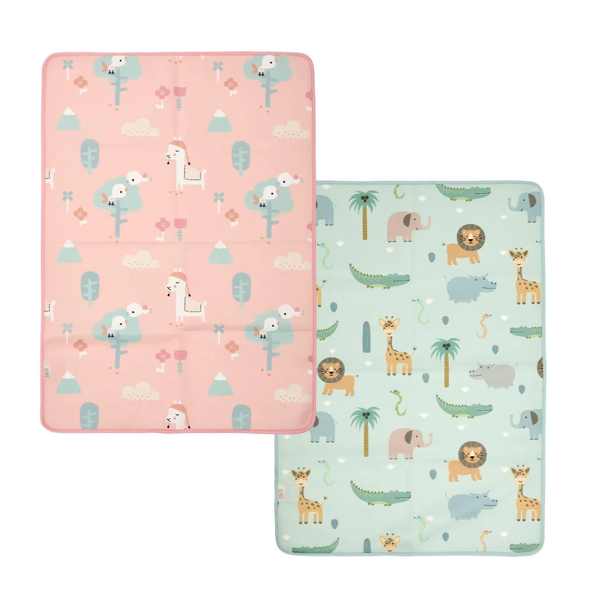 PERLETTI Empapadores Bebe Cambiador Cuna 50x70 cm Reutilizables - Empapador Impermeable Cambio Pañales Protector de Cambiador Niños Recien Nacidos (Set Rosa + Verde, 50x70 cm)