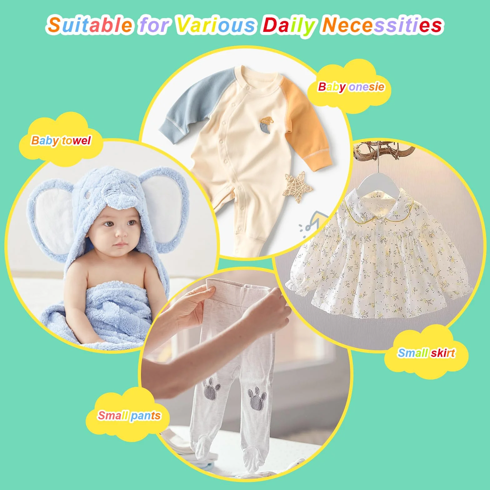 Perchas Infantiles Apilables con Ganchos de Osito, 28-36cm Ajustables para Bebés, Plástico Antideslizantes, Ahorro de Espacio
