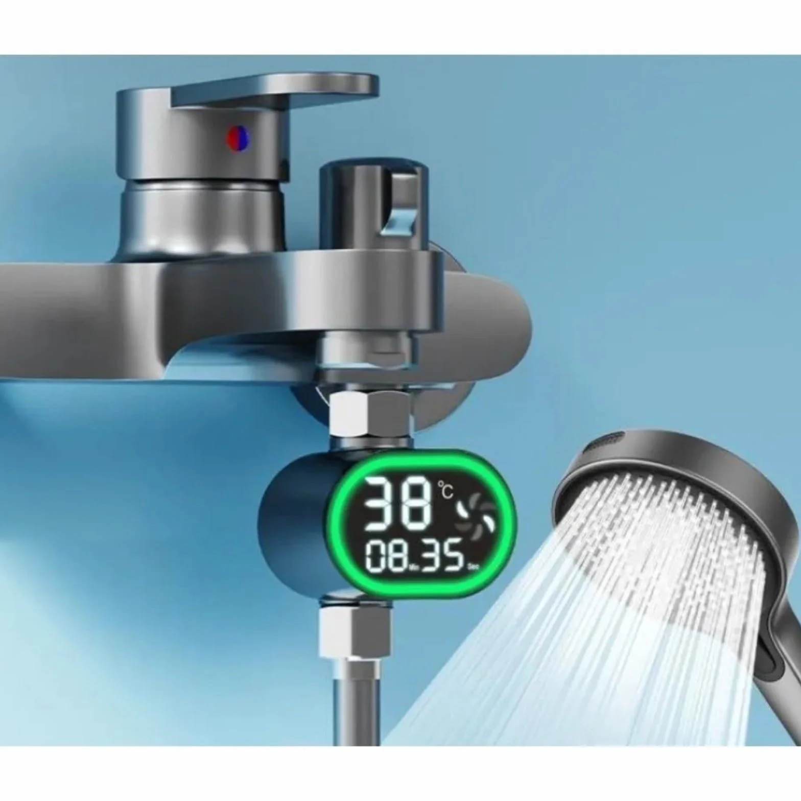 Termómetro digital LED de ducha, pantalla de agua con indicador de temperatura, para baño de bebé