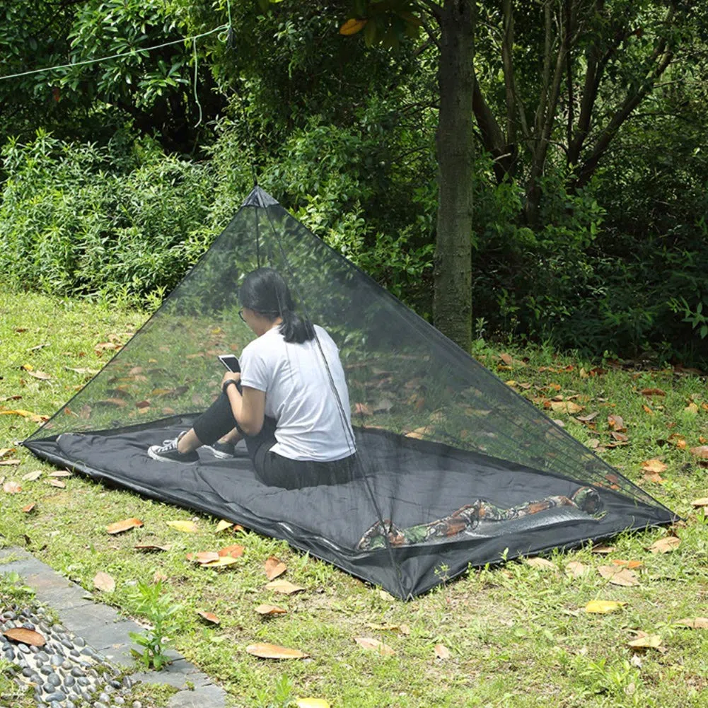 Mosquitera para cama de camping, viajes al aire libre, tienda de campaña con bolsa de transporte para senderismo, camping, pesca, mosquitera compacta y ligera (negro, 220 x 120 x 100 cm)