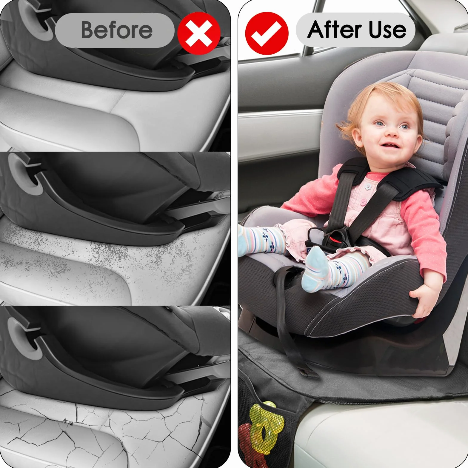 Gigmeta Protector de Asiento para niños, Antideslizante, Impermeable, Protector de Asiento Trasero para portabebés, Asiento Infantil y Mascotas, ISOfix Adecuado para Todos los Asientos Infantiles