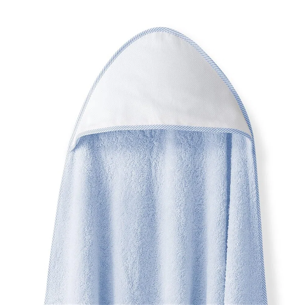 Interbaby - Capa de Baño Bebe Azul + Babero | Toalla Bebe con Capucha 100% Algodón, 100x100cm, Unisex | Suave, Cómoda, Ideal Recién Nacidos, Bebes y Niños Pequeños | Diseño Punto de Cruz Liso