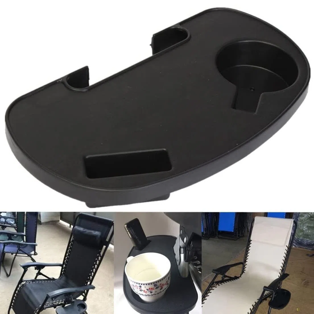 Bandeja para portavasos | Portavasos para Silla Bandeja para Silla de Playa de 2 Piezas. Taza para Escritorio con Dispositivo móvil