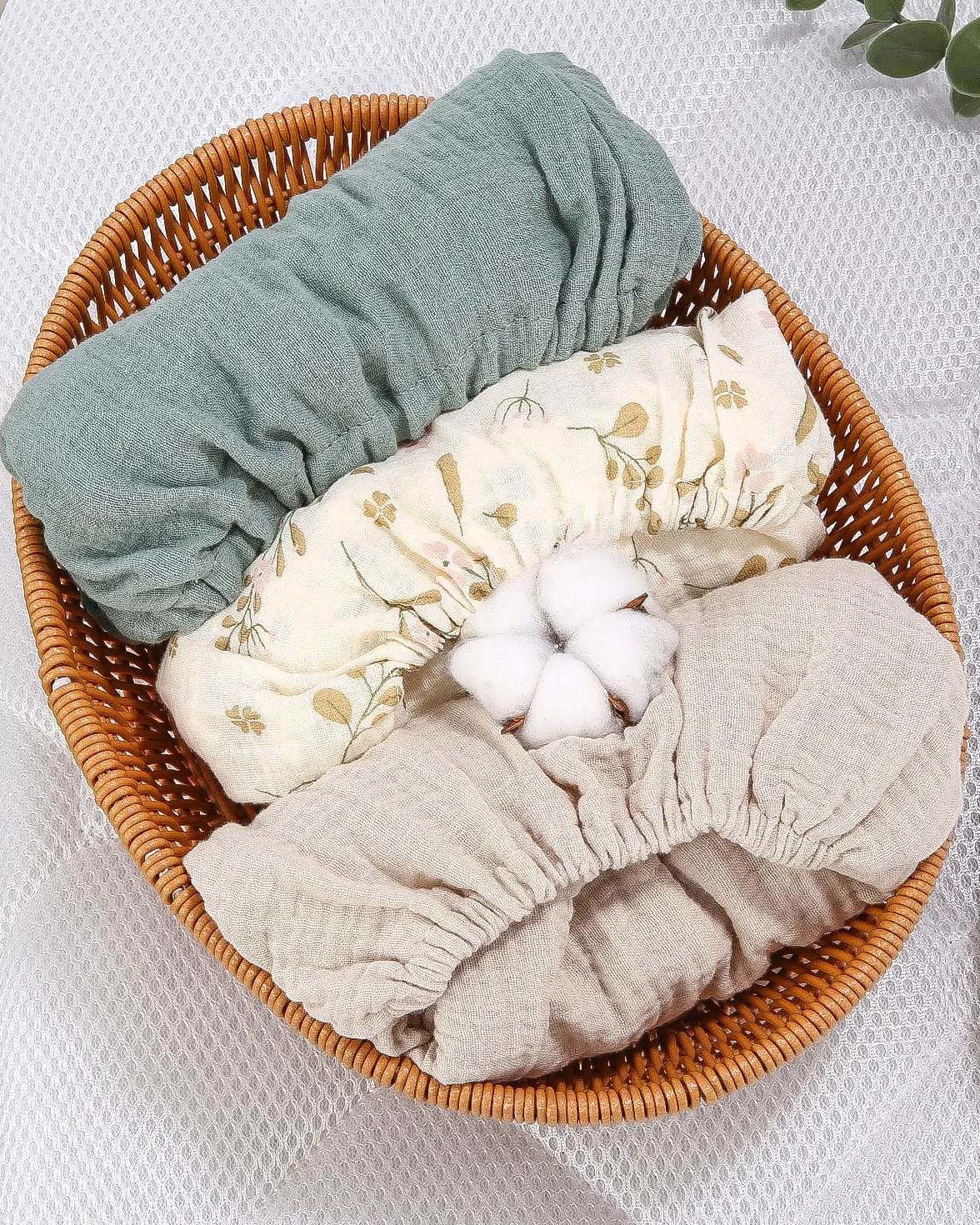 Sabanas Ajustables para Bebe Juego,3 Piezas 100% Cotone Mussola Juego de Sábanas Bajeras con Bordes Elásticos para Bebé Bajera para Cama Ovalada Reloj de Arena y Colchón Rectangular 83 X 43 CM