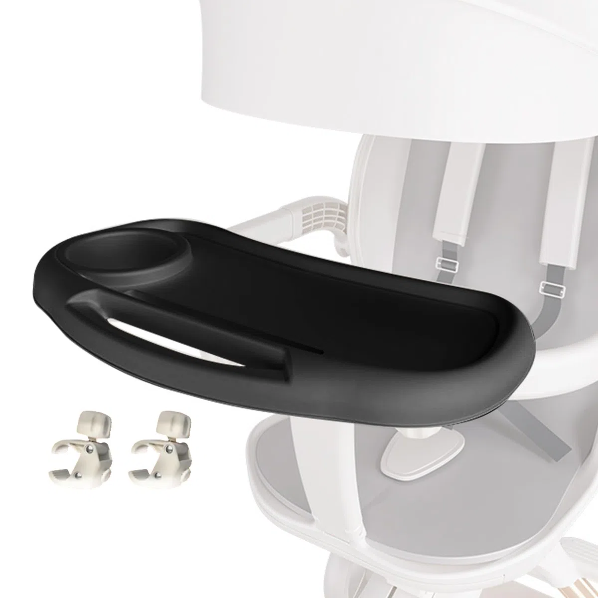 Bandeja de viaje para niños, bandeja de aperitivos extraíble con soporte para tazas, accesorios portátiles para cochecito, accesorio reutilizable para cochecito para el hogar
