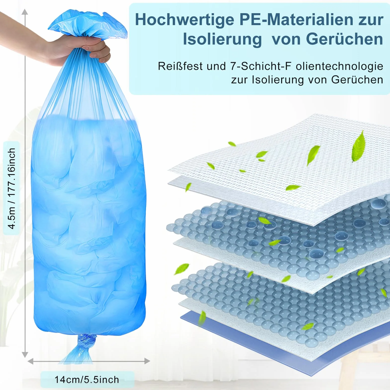 Recambios Cubos de Pañales, PARPAT 12 Piezas Antiolor Bolsa de Relleno para Papelera Pañales Bebe, 4.5m Basura Pañales Bebe Recargas Compatible con La Mayoría de los Pañales (12)