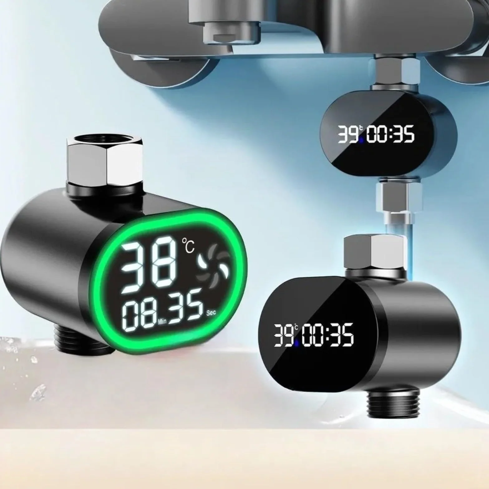 Termómetro digital LED de ducha, pantalla de agua con indicador de temperatura, para baño de bebé