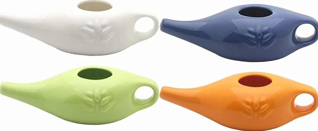 Olla de cerámica Pot de limpieza de nariz duradera a prueba de fugas para enjuague nasal lavado de nariz hombres y mujeres,