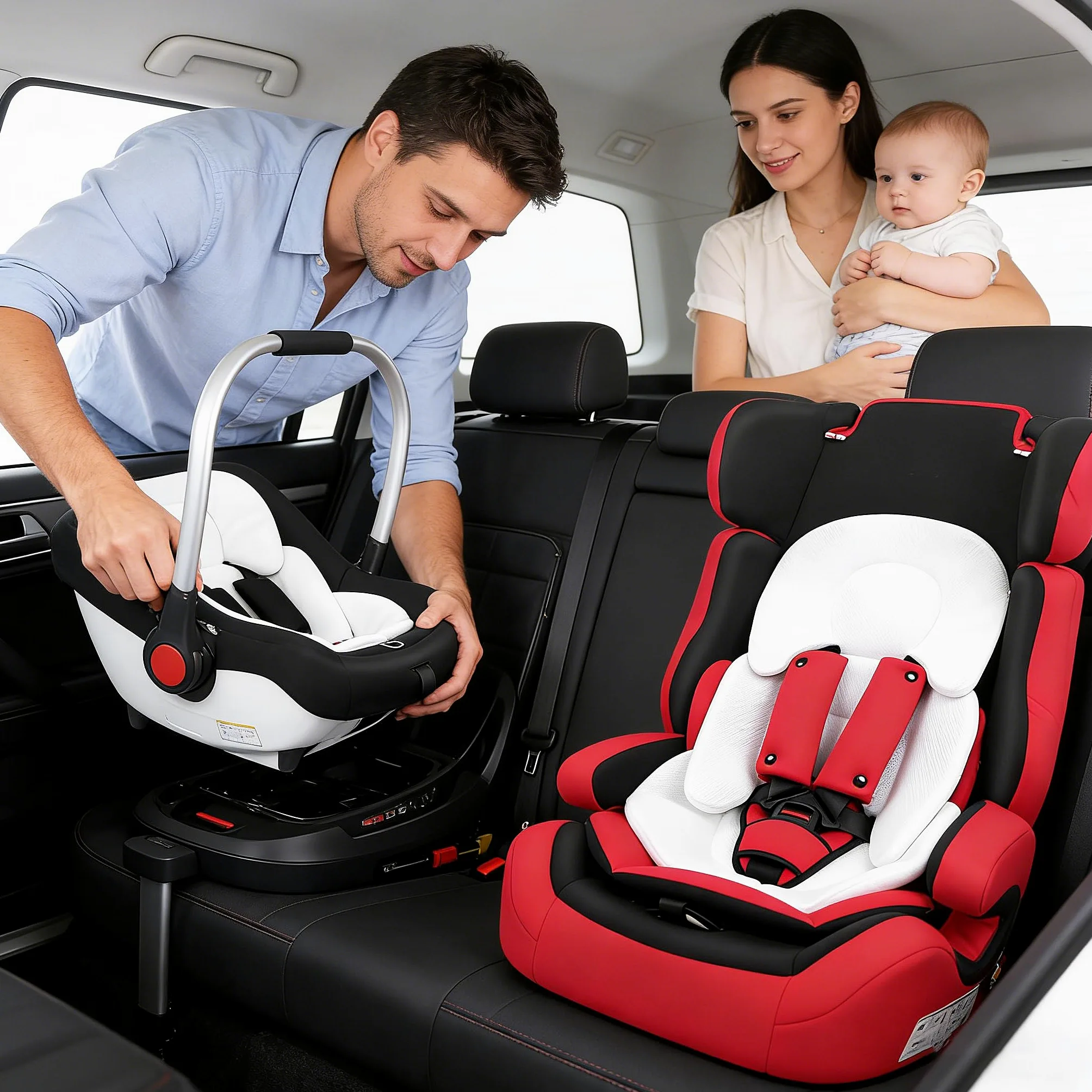 Asiento De Coche De Bebé Almohadilla De Inserción, Malla Transpirable Asiento De Coche Para Niños Recién Nacidos, Almohadilla De Cojín Extra Suave y Transpirable Para Asiento De Coche Blanco