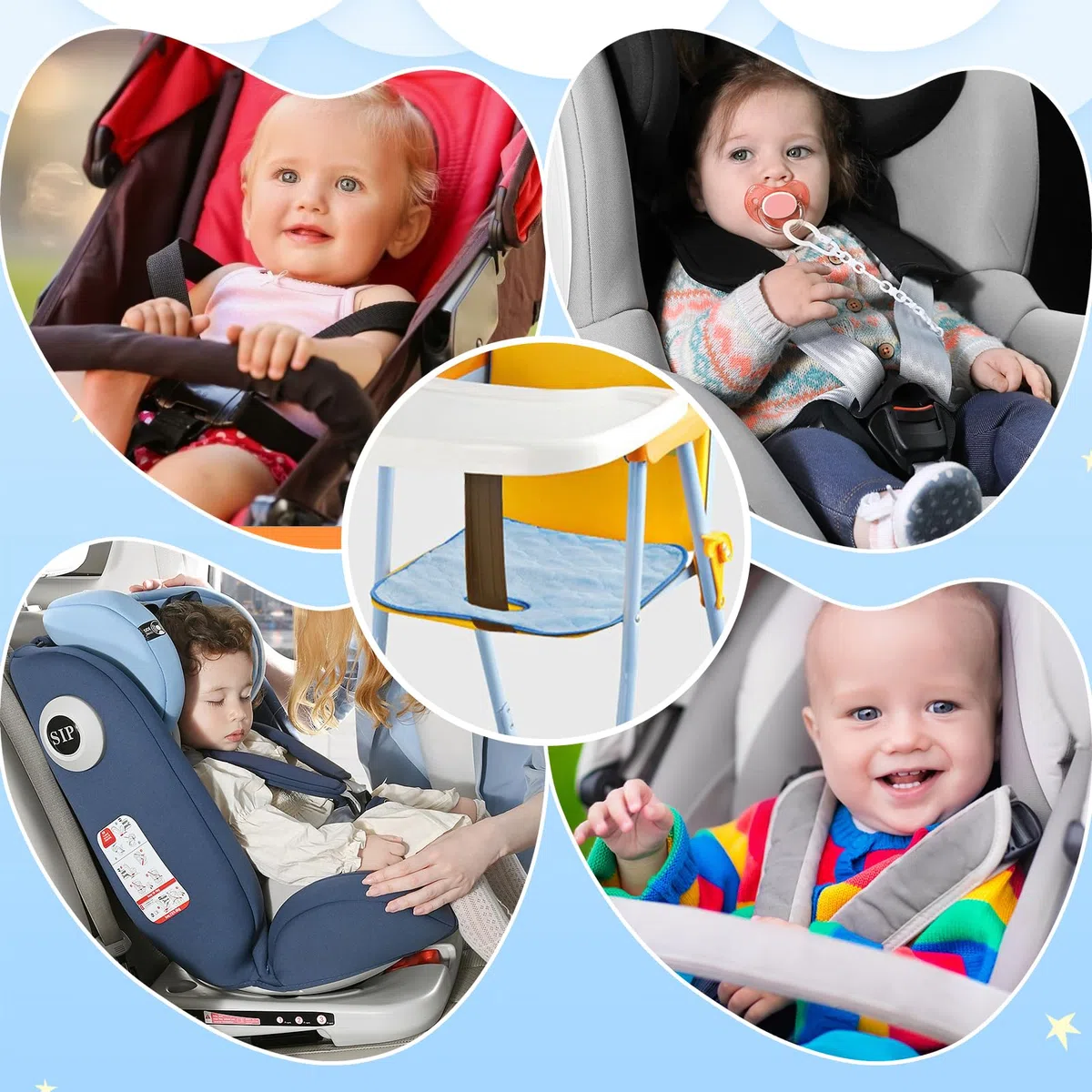 4 Piezas Protector Asiento Coche Silla Bebe，Protector Silla Coche para Cochecitos y Sillas de Coche, Protección Universal contra Líquidos & Suciedad para Entrenamiento Orinal y Viajes 32x30 cm