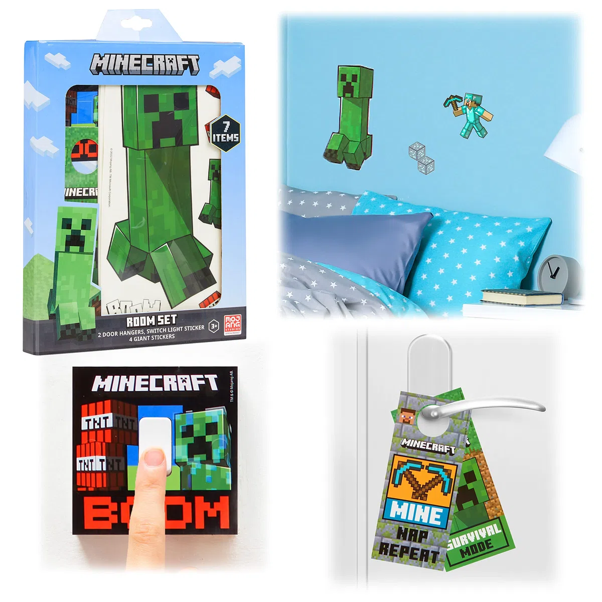 Minecraft Pegatinas Infantiles - Vinilos de Pared Decorativos para Niños