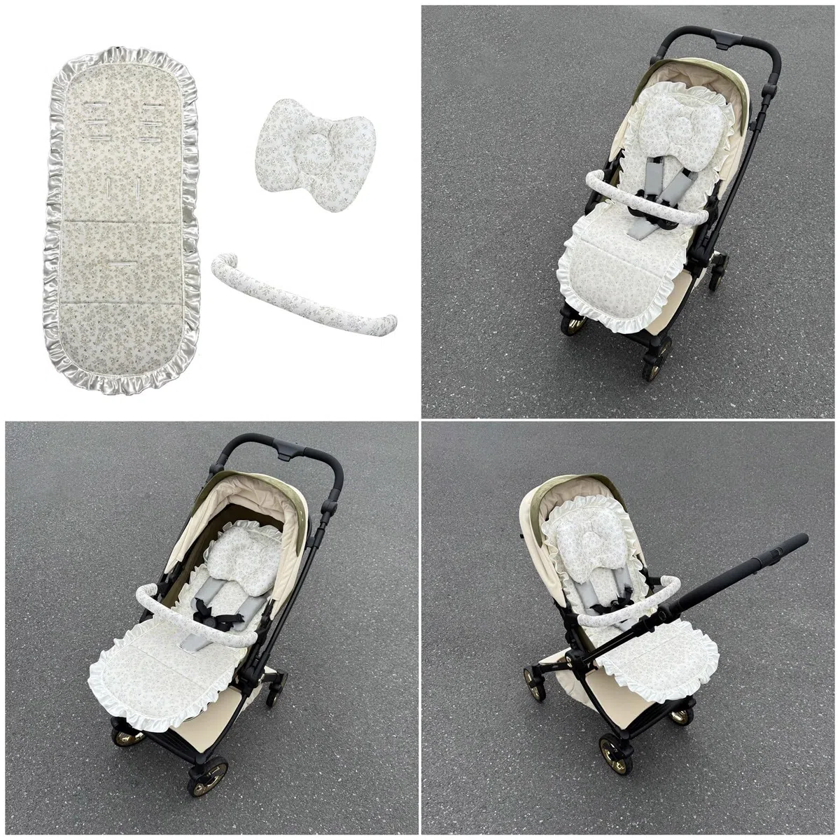 Almohadilla de refrigeración para cochecitos, tela de seda de hielo, funda para reposabrazos, alfombrilla para reposacabezas para uso diario, accesorio de viaje, protector de asiento para cochecitos