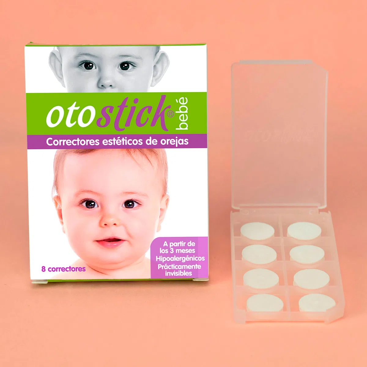 Otostick Bebé | Correctores estéticos para orejas separadas | Contiene 8 correctores + 1 gorro | A partir de 3 meses.